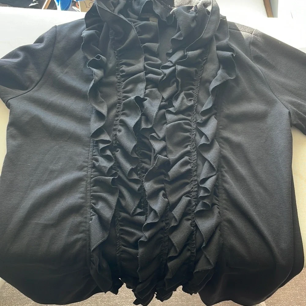 Fever Ruffle Open Front Cardigan Small - Picture 9 of 9